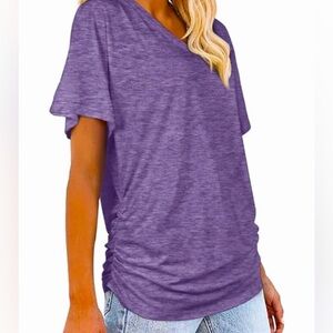 Purple Tee XL Rouched sides